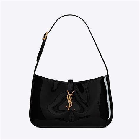 black patent leather ysl bag|YSL hobo bag sizes.